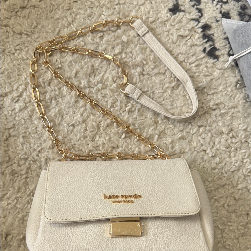 Kate Spade White and Gold Crossbody Bag